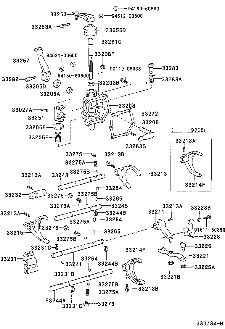 33253-28030 LEVER, SHIFT OUTER, NO.1 product image