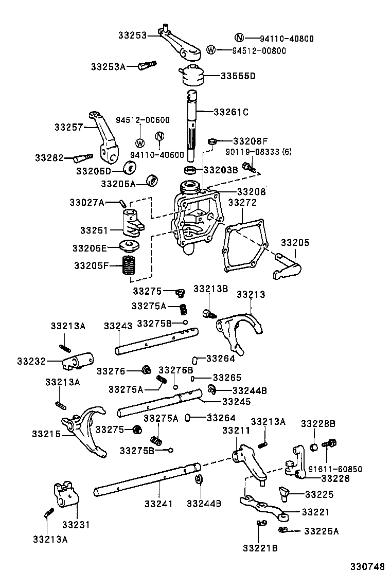 33253-28030 LEVER, SHIFT OUTER, NO.1 product image