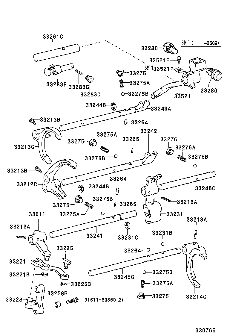 33261-35121 SHAFT, SHIFT & SELECT LEVER product image
