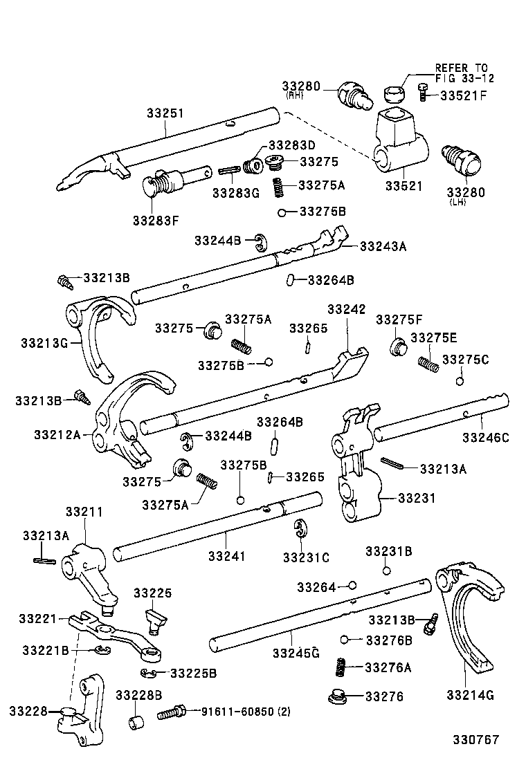 33261-26040 SHAFT, SHIFT & SELECT LEVER product image
