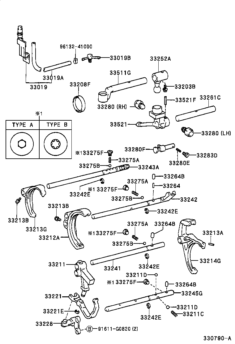 33261-60070 SHAFT, SHIFT & SELECT LEVER product image