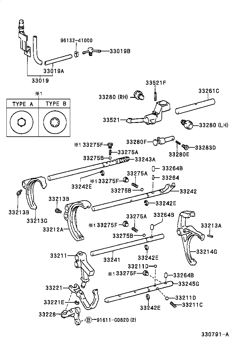33261-60070 SHAFT, SHIFT & SELECT LEVER product image