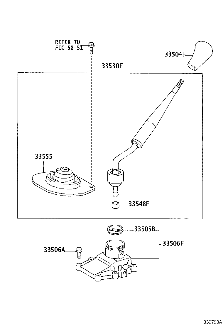 33530-60440 LEVER ASSY, SHIFT (FOR FLOOR SHIFT) product image