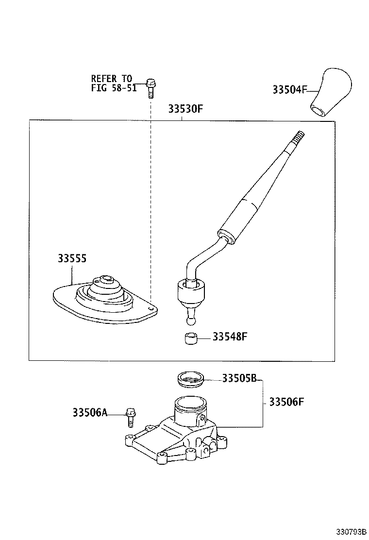 33530-60370 LEVER ASSY, SHIFT (FOR FLOOR SHIFT) product image
