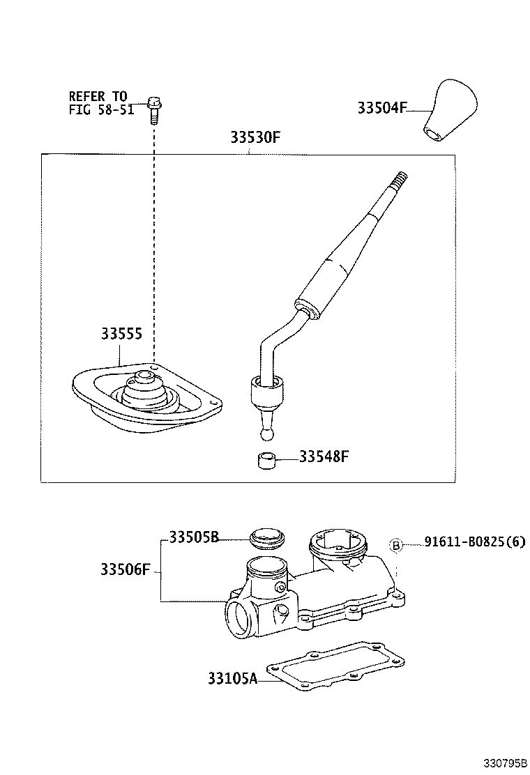 33530-60440 LEVER ASSY, SHIFT (FOR FLOOR SHIFT) product image