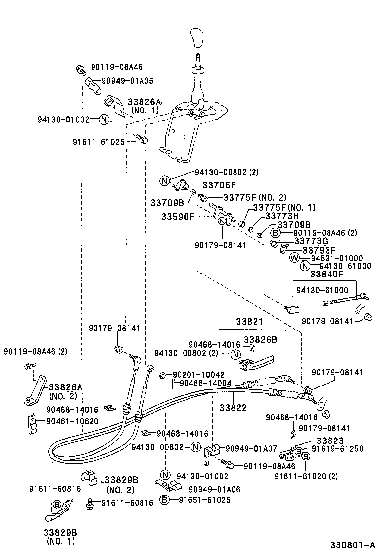 33820-37460 CABLE TRANSMISSION CONTROL SHIFT (FOR FLOOR SHIFT) product image