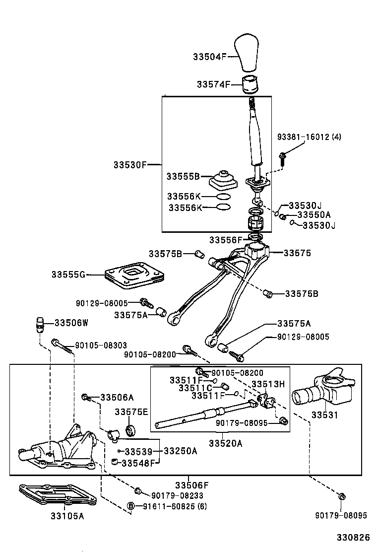 33530-24030 LEVER ASSY, SHIFT (FOR FLOOR SHIFT) product image
