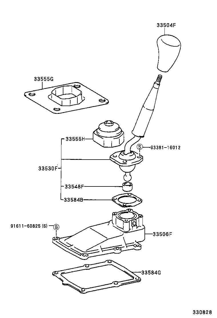 33530-24040 LEVER ASSY, SHIFT (FOR FLOOR SHIFT) product image