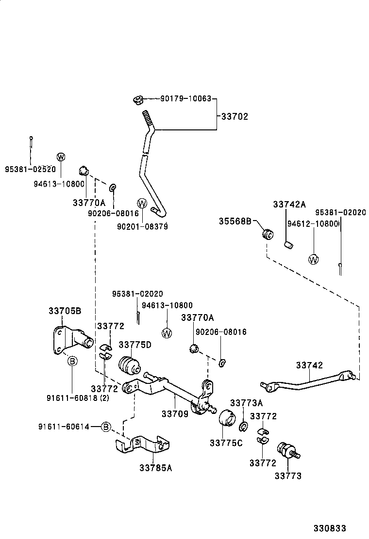 33501-30540 LEVER ASSY, SHIFT (FOR COLUMN SHIFT) product image