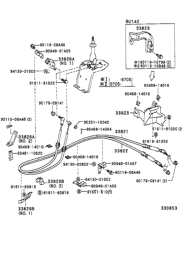 33820-37460 CABLE TRANSMISSION CONTROL SHIFT (FOR FLOOR SHIFT) product image