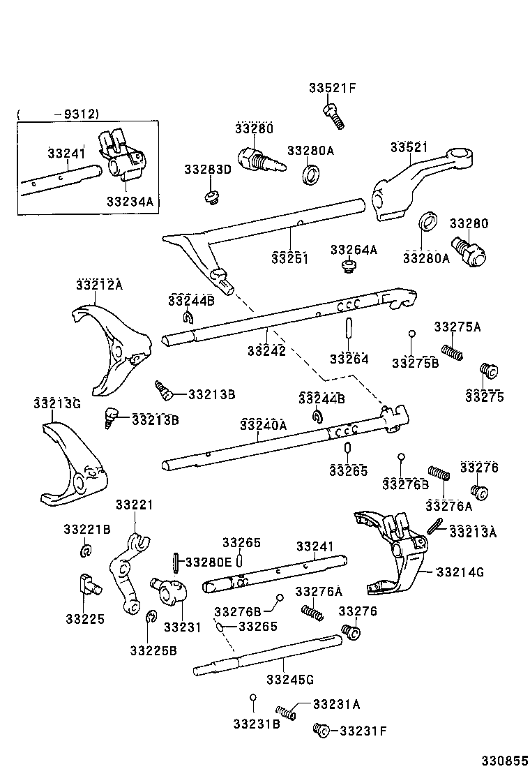 33242-30060 SHAFT, GEAR SHIFT FORK, NO.1 product image