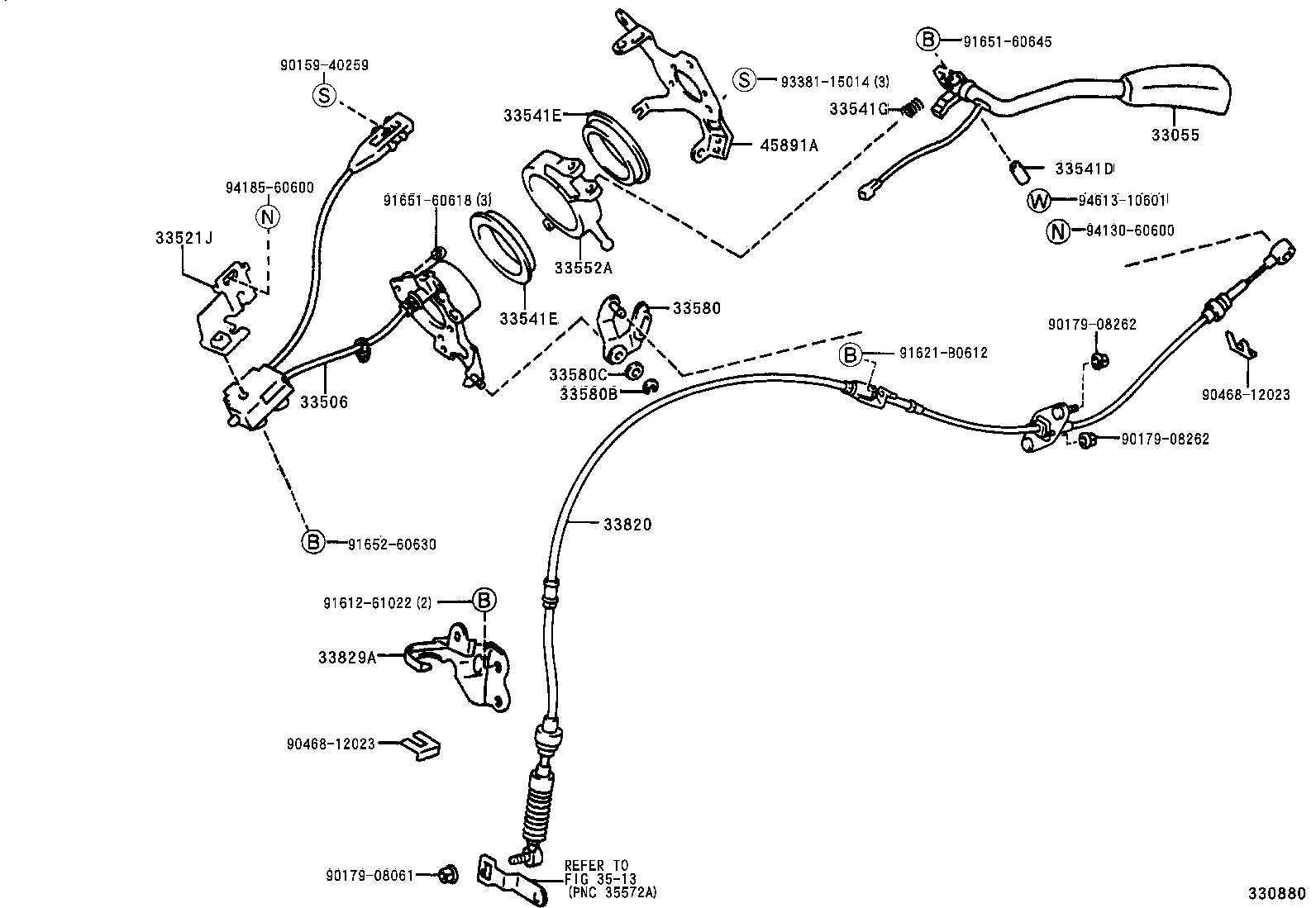 33820-44200 CABLE ASSY, TRANSMISSION CONTROL (FOR COLUMN SHIFT) product image