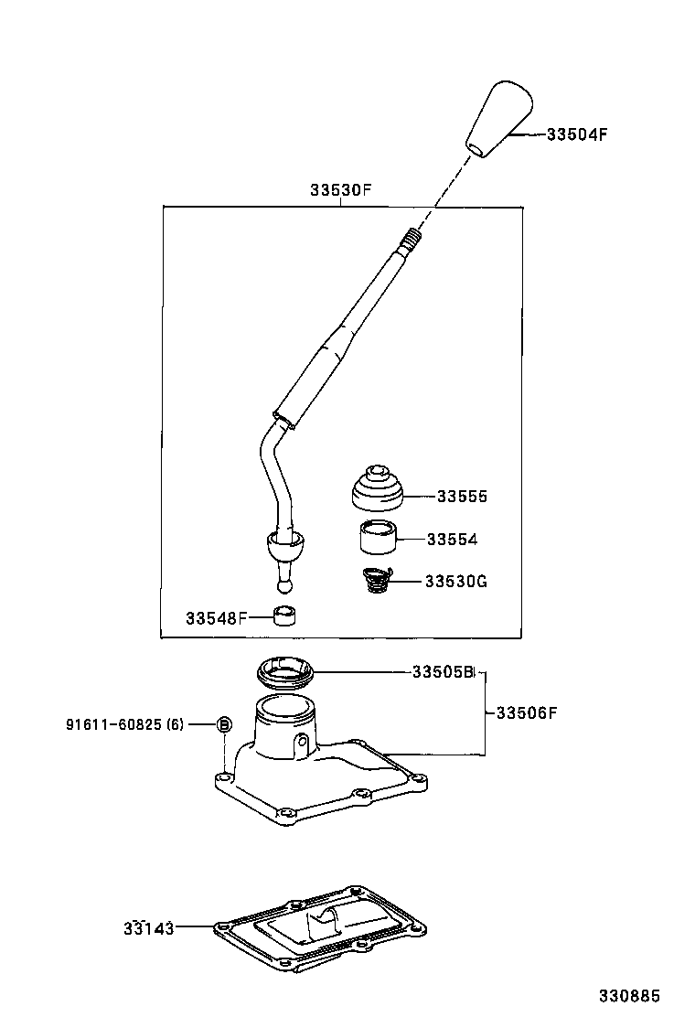 33530-35290 LEVER ASSY, SHIFT (FOR FLOOR SHIFT) product image