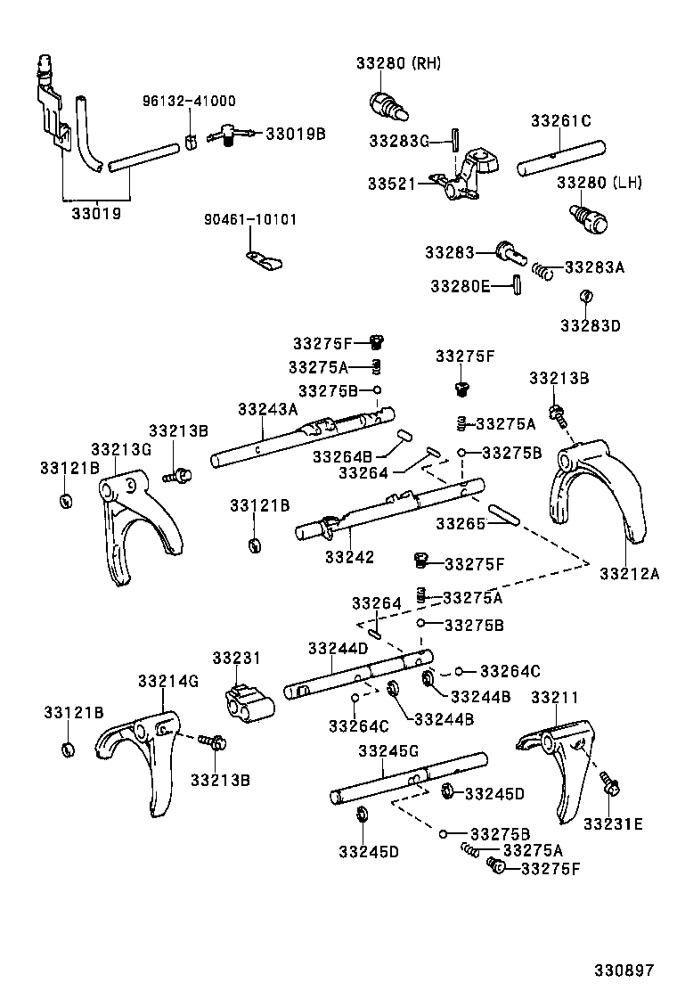 33244-60020 SHAFT, GEAR SHIFT FORK, NO.3 product image