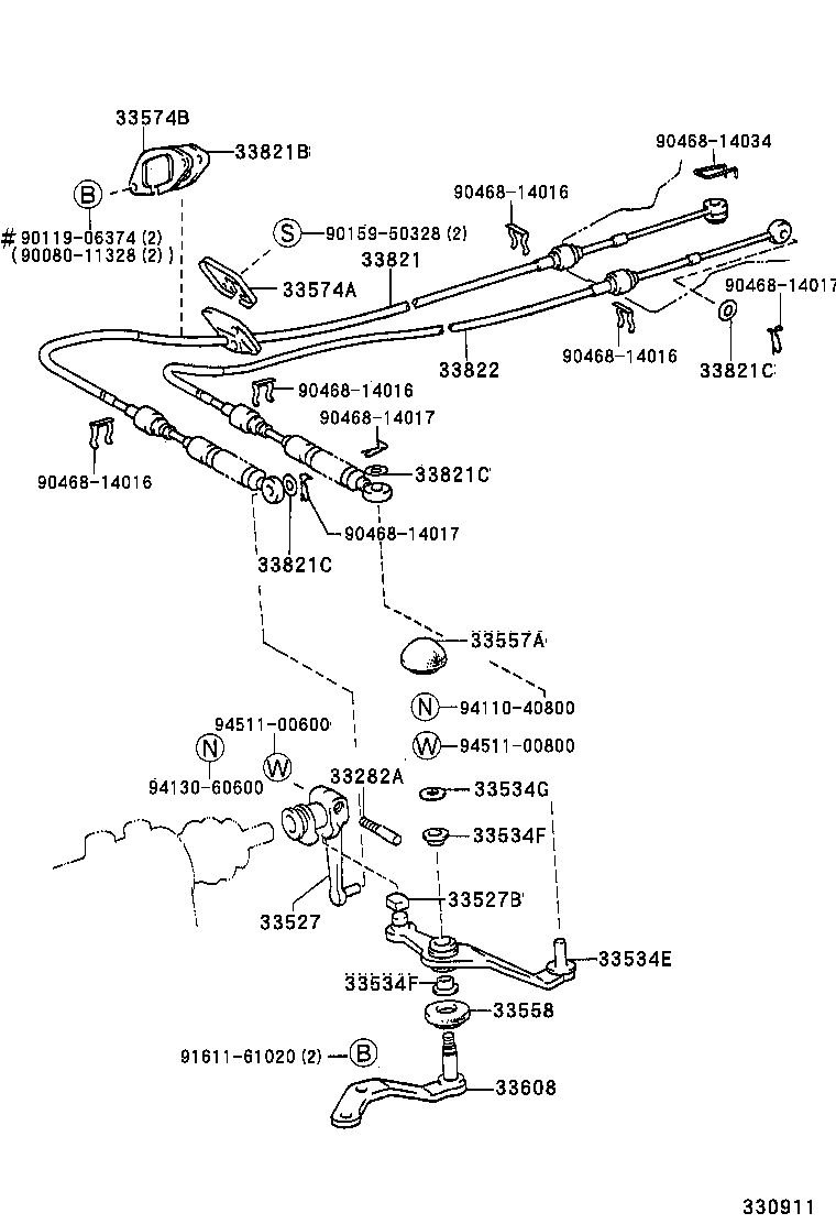 33530-33071 LEVER ASSY, SHIFT (FOR FLOOR SHIFT) product image