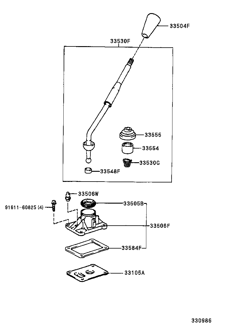33530-35290 LEVER ASSY, SHIFT (FOR FLOOR SHIFT) product image