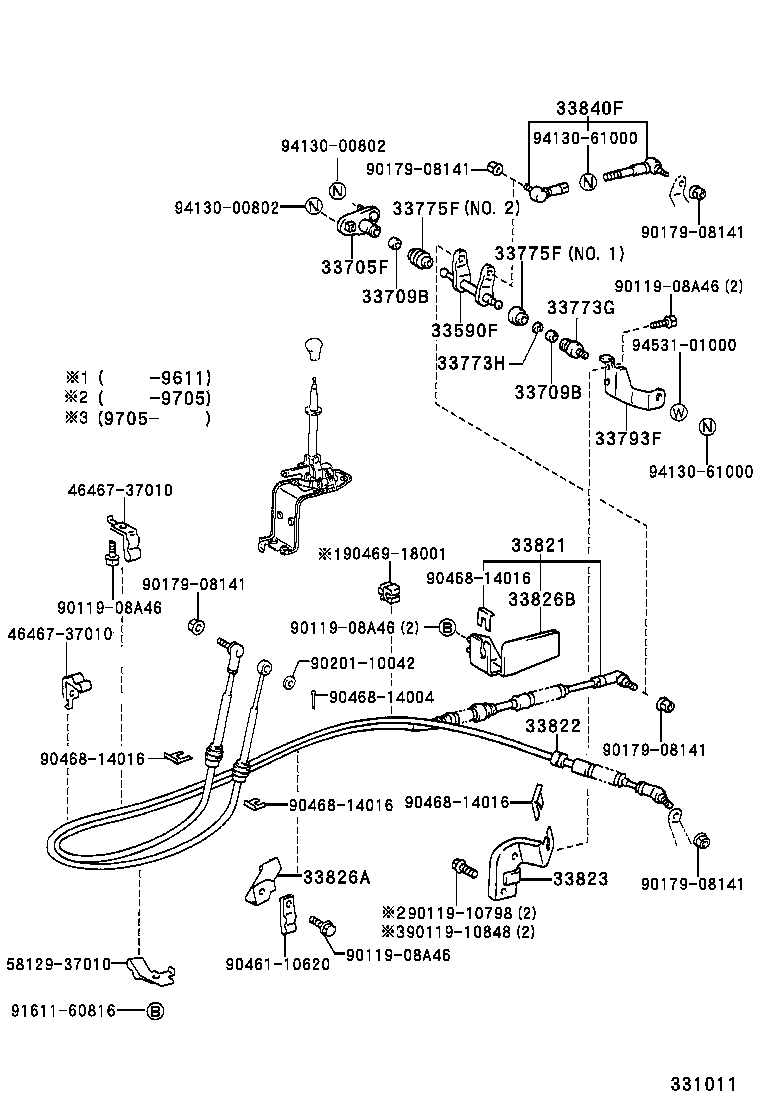 33820-37460 CABLE TRANSMISSION CONTROL SHIFT (FOR FLOOR SHIFT) product image