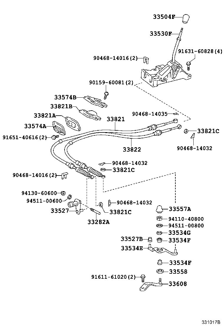 33530-12580 LEVER ASSY, SHIFT (FOR FLOOR SHIFT) product image