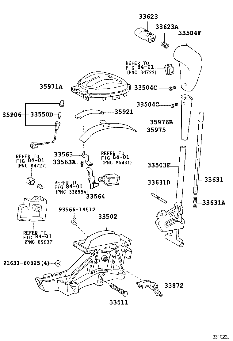 33821-52051 CABLE TRANSMISSION CONTROL SHIFT (FOR FLOOR SHIFT) product image