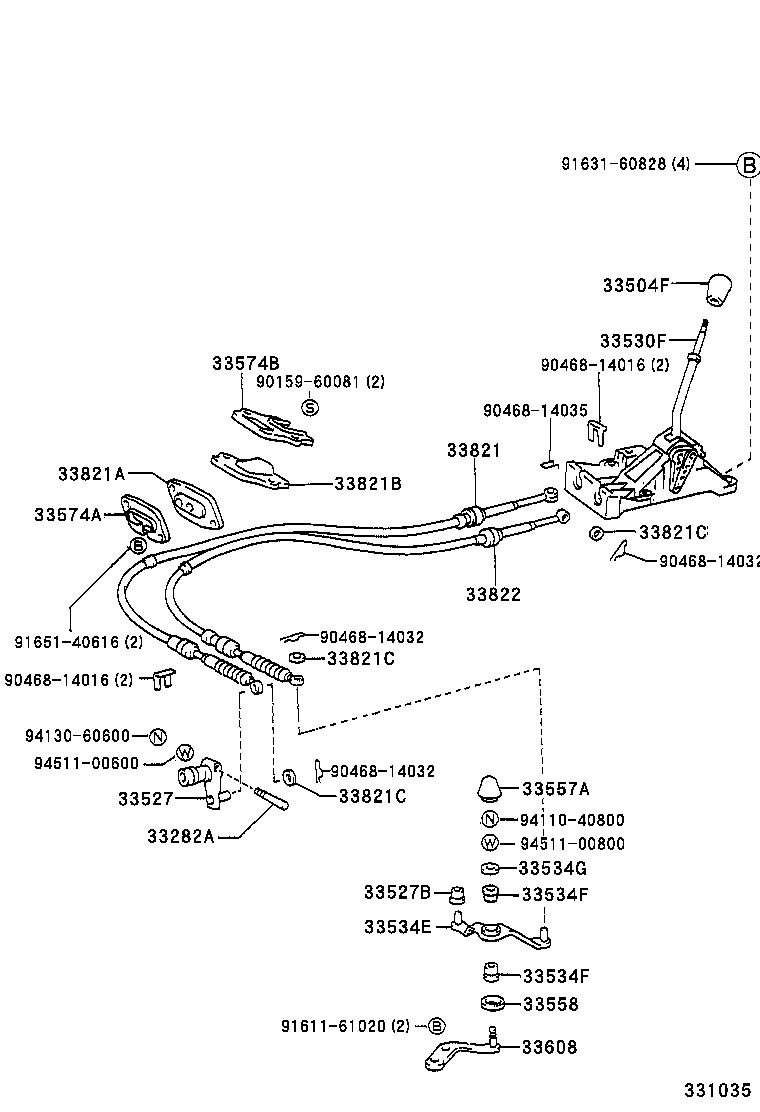 33055-12020 LEVER SUB-ASSY, SHIFT(FOR FLOOR SHIFT) product image