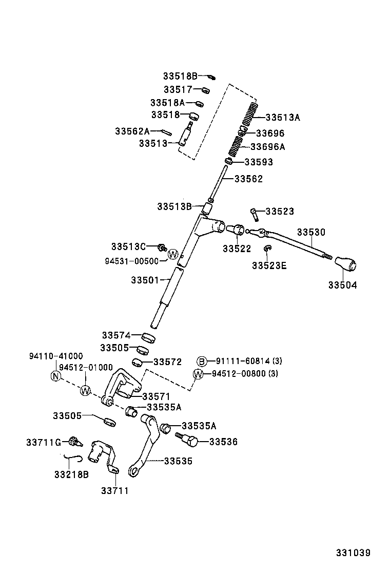33580-36040 BELLCRANK ASSY, SHIFTING (FOR COLUMN SHIFT) product image