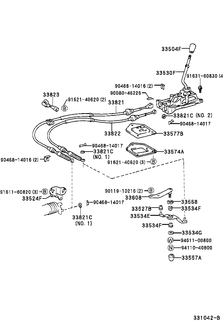 33530-05060 LEVER ASSY, SHIFT (FOR FLOOR SHIFT) product image