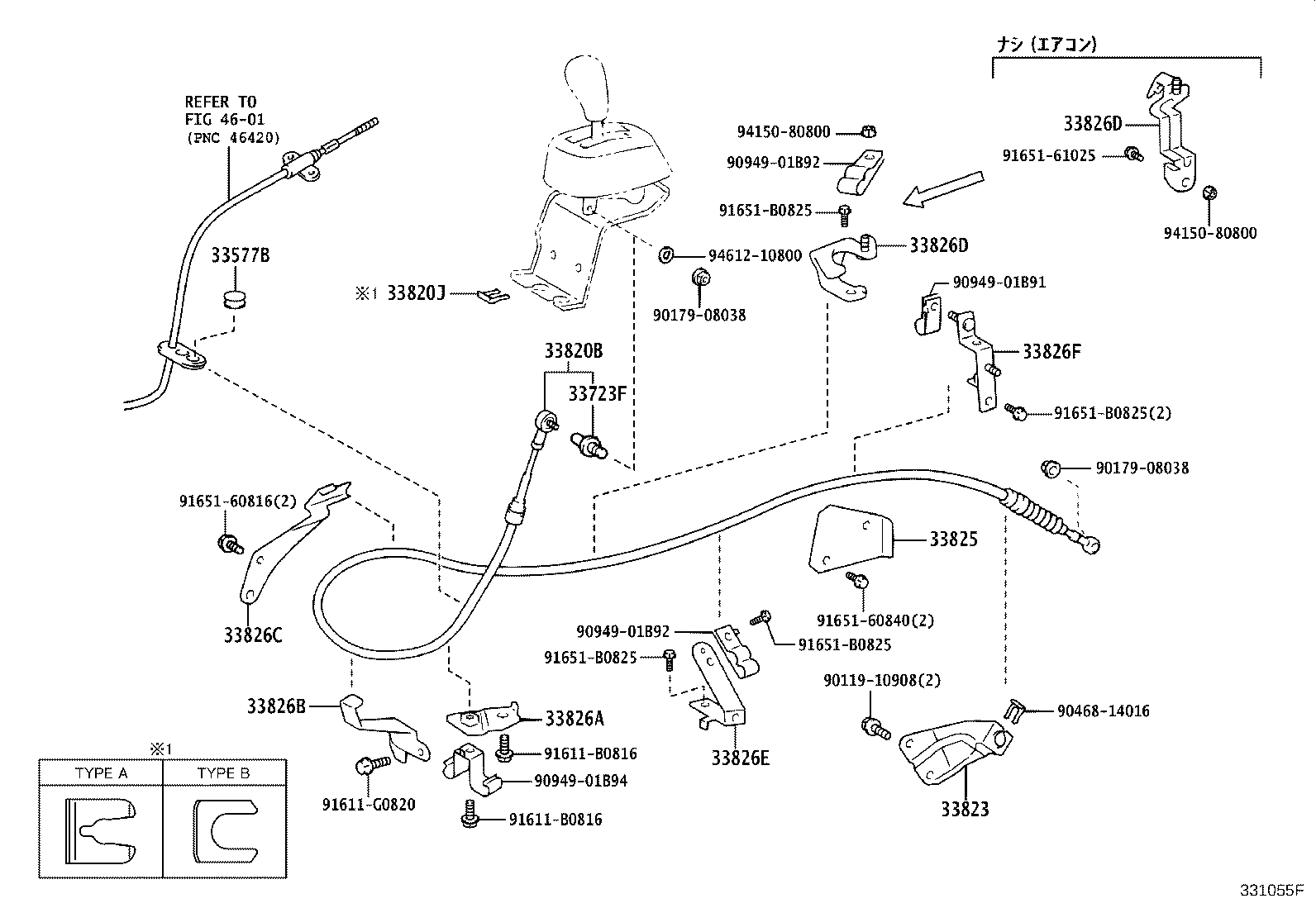33820-37765 CABLE TRANSMISSION CONTROL SHIFT (FOR FLOOR SHIFT) product image