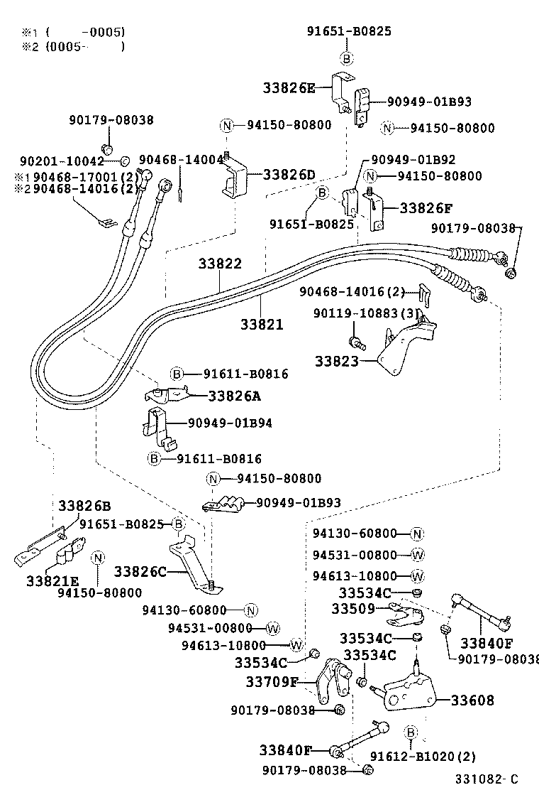 33828-37120 BRACKET, TRANSMISSION CONTROL CABLE product image