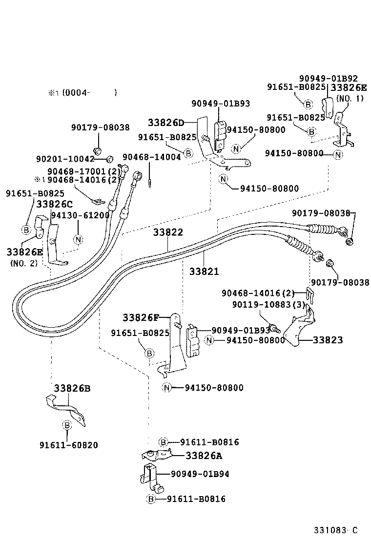 33828-37120 BRACKET, TRANSMISSION CONTROL CABLE product image