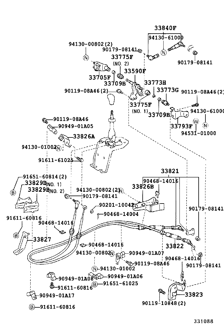 33820-37640 CABLE TRANSMISSION CONTROL SHIFT (FOR FLOOR SHIFT) product image