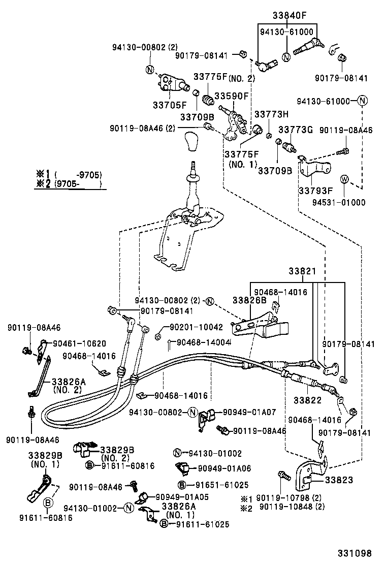 33820-37460 CABLE TRANSMISSION CONTROL SHIFT (FOR FLOOR SHIFT) product image