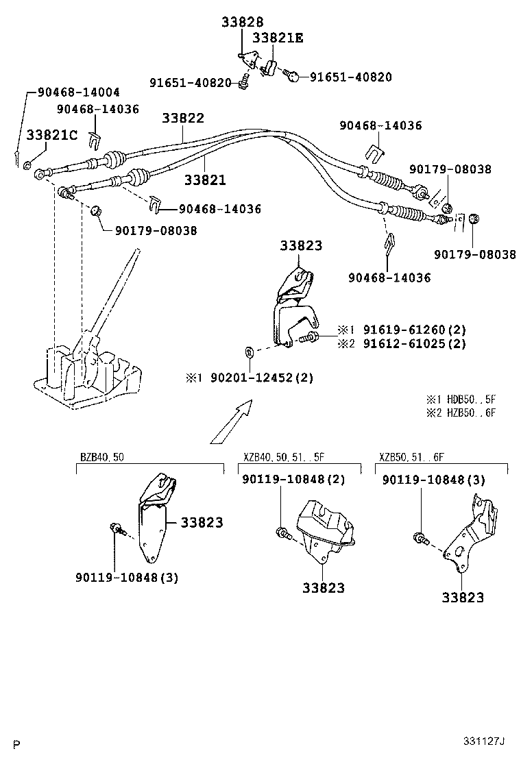 33804-36060 BRACKET, TRANSMISSION CONTROL CABLE, NO.1 product image