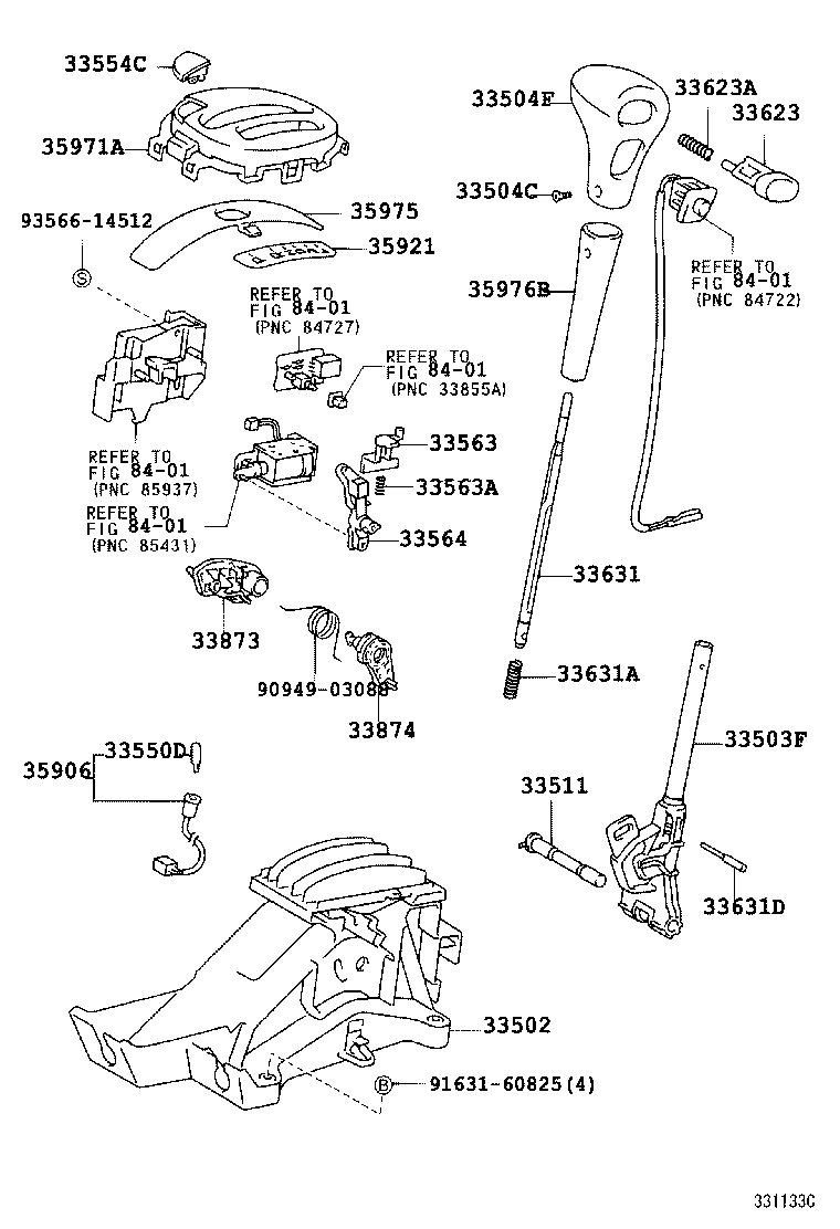 Toyota 33504-13010-B2 KNOB SUB-ASSY, SHIFT LEVER
