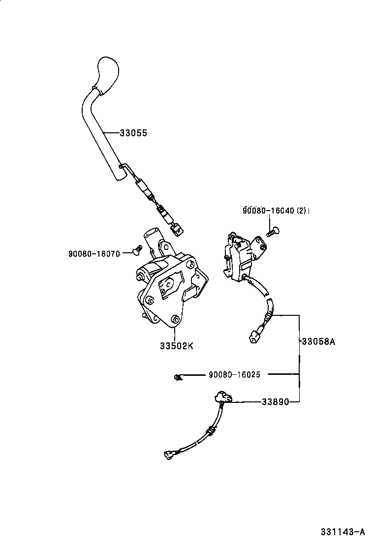 Toyota 33820-07070 CABLE ASSY, TRANSMISSION CONTROL (FOR COLUMN SHIFT)