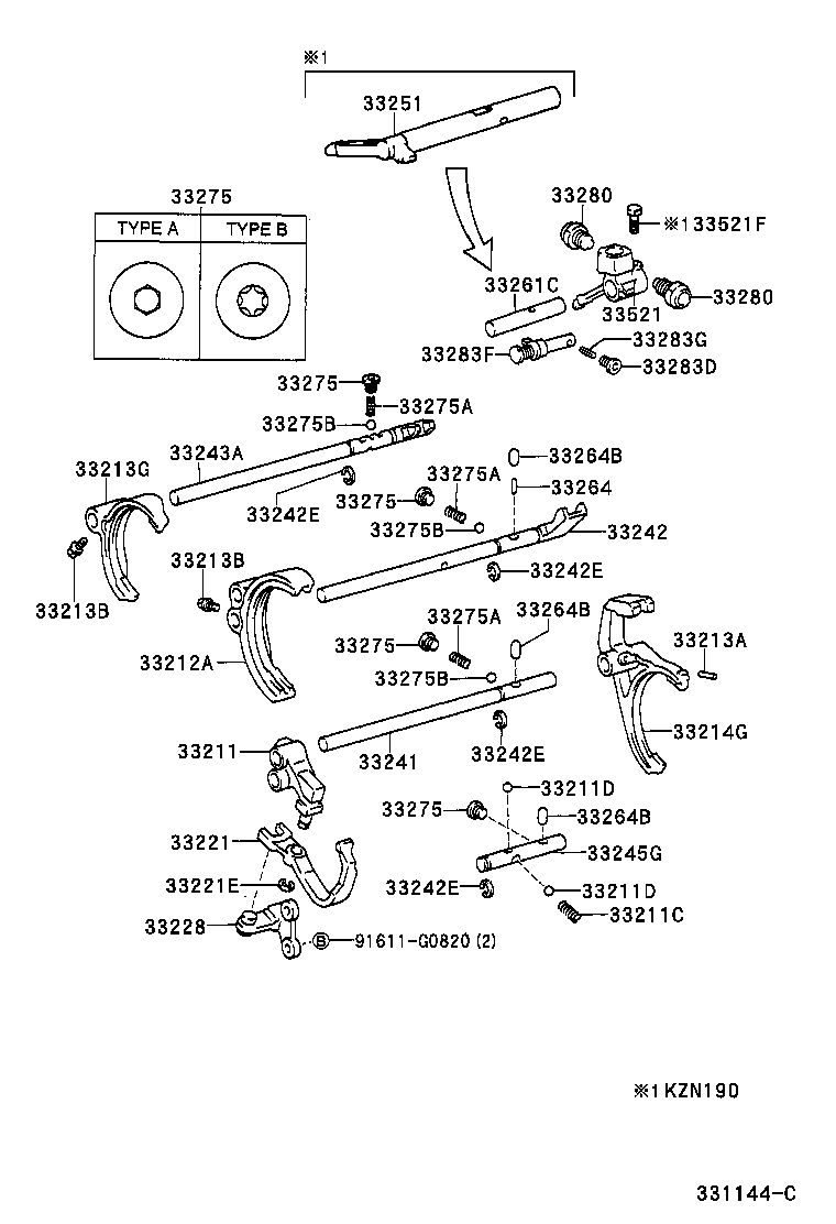 33245-04010 SHAFT, GEAR SHIFT FORK, NO.4 product image