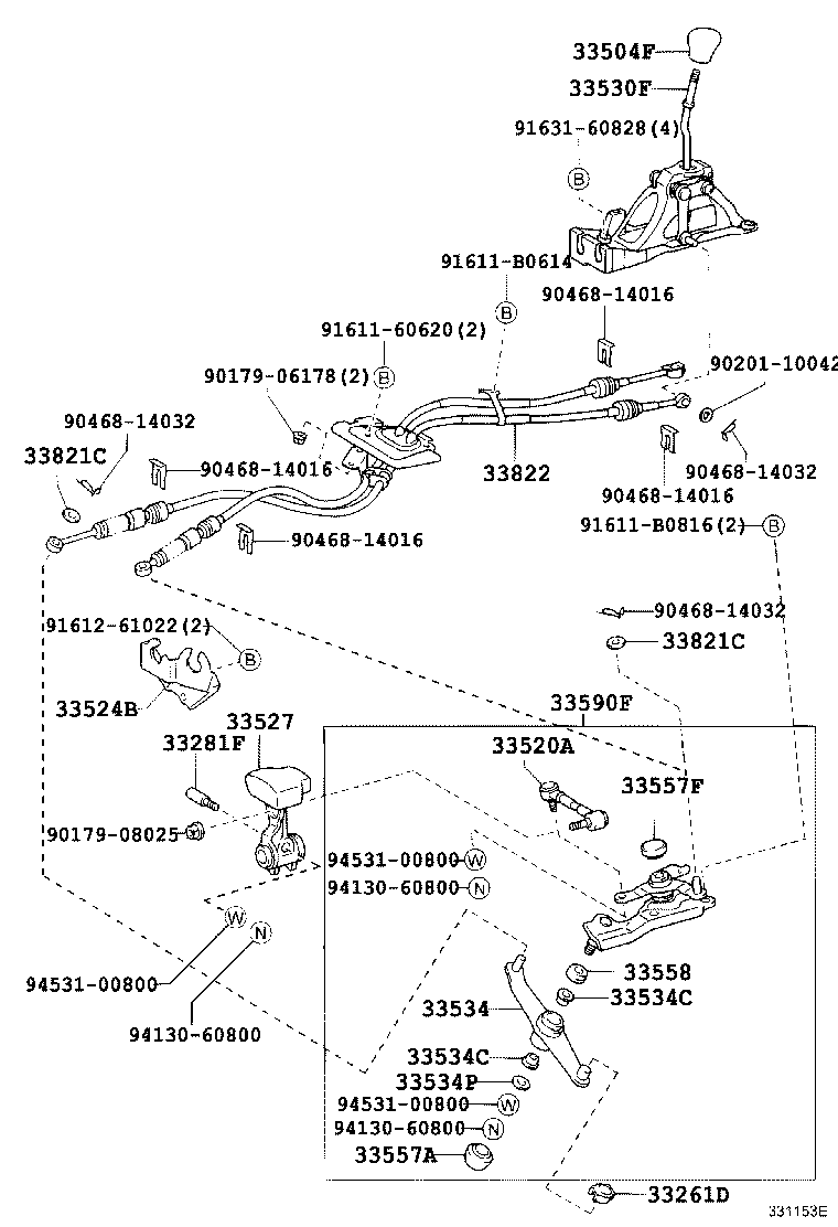 Toyota 33504-20210 KNOB SUB-ASSY, SHIFT LEVER