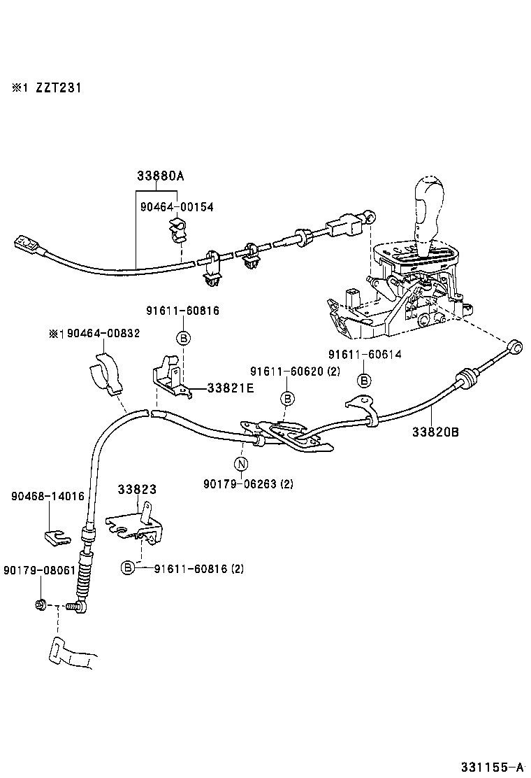 33530-20770 LEVER ASSY, SHIFT (FOR FLOOR SHIFT) product image