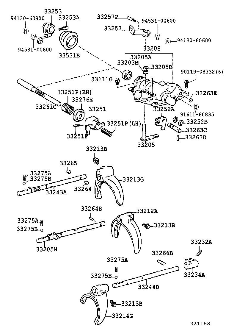 33253-37100 LEVER, SHIFT OUTER, NO.1 product image