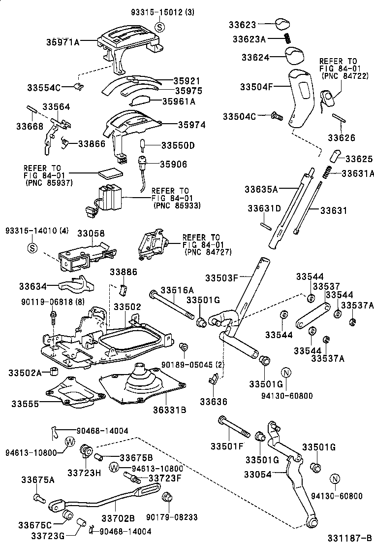 33530-38100 LEVER ASSY, SHIFT (FOR FLOOR SHIFT) product image