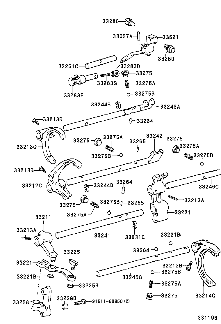 33246-04010 SHAFT, GEAR SHIFT FORK, NO.5 product image