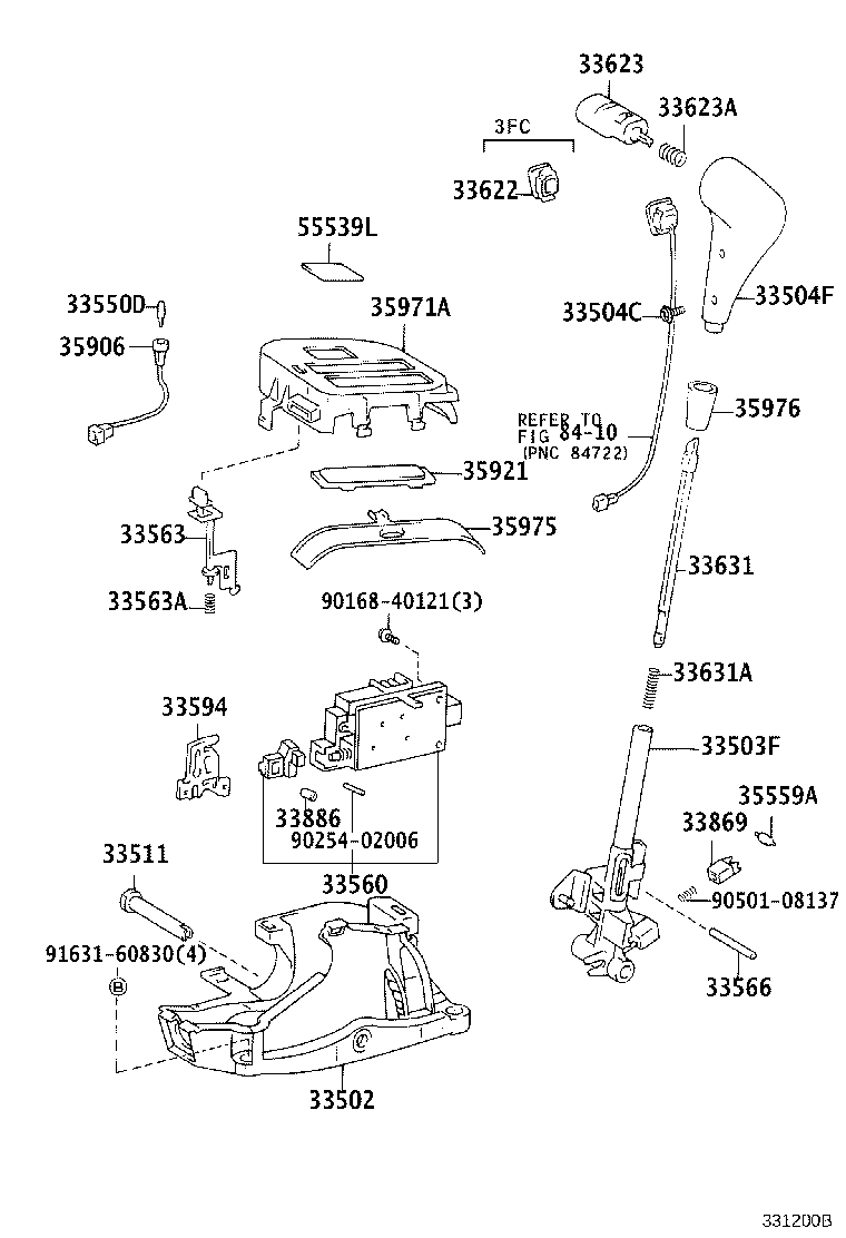 33823-20140 BRACKET, TRANSMISSION CONTROL CABLE, NO.1 product image