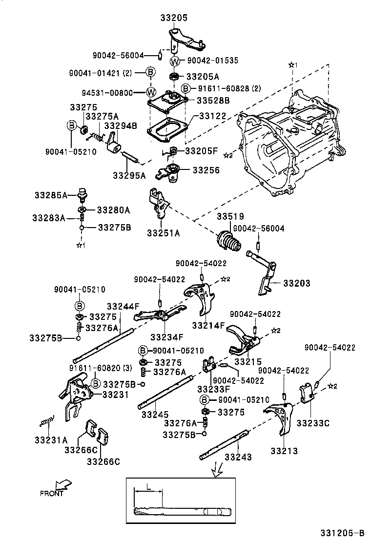 33205-87401 SHAFT SUB-ASSY, SELECT LEVER product image
