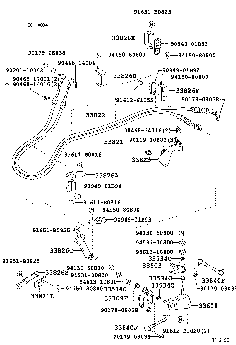 33828-37120 BRACKET, TRANSMISSION CONTROL CABLE product image