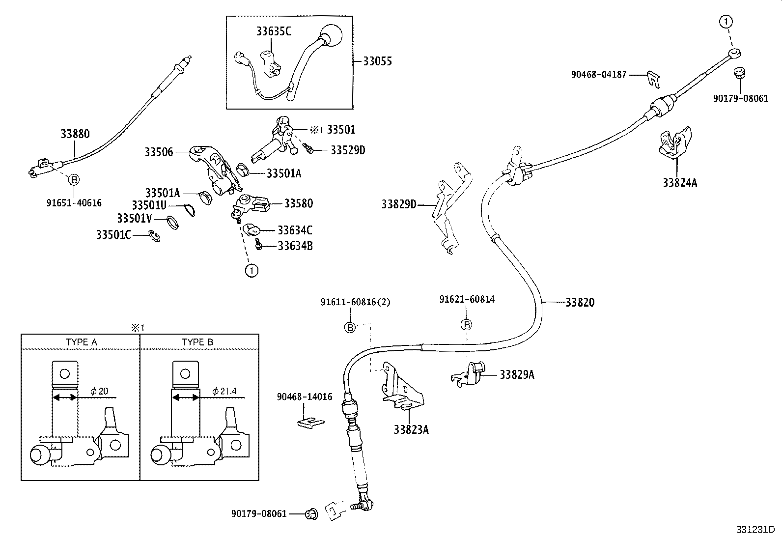 33055-52041-B0 LEVER SUB-ASSY, COLUMN SHIFT product image