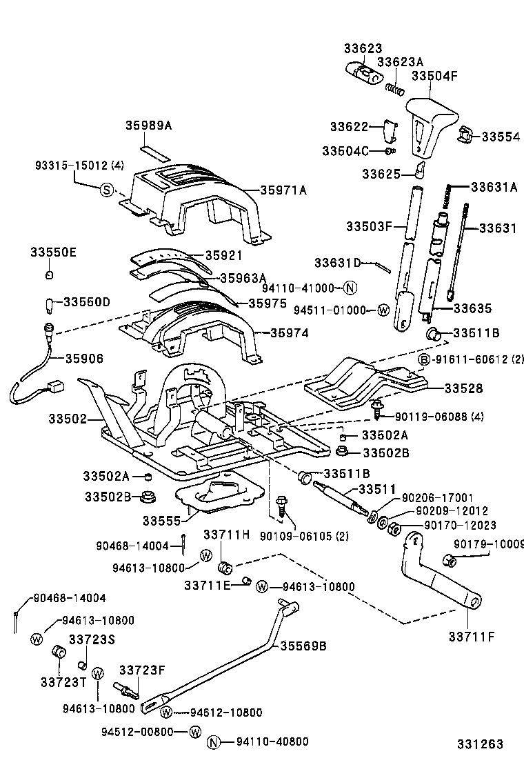 33530-60210 LEVER ASSY, SHIFT (FOR FLOOR SHIFT) product image