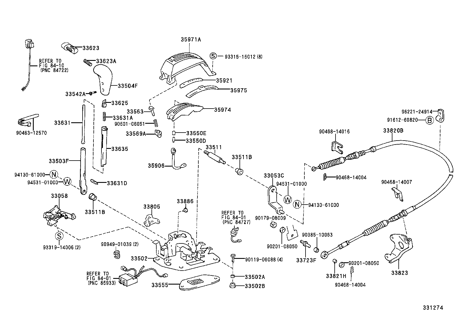 33823-65010 BRACKET, TRANSMISSION CONTROL CABLE, NO.1 product image