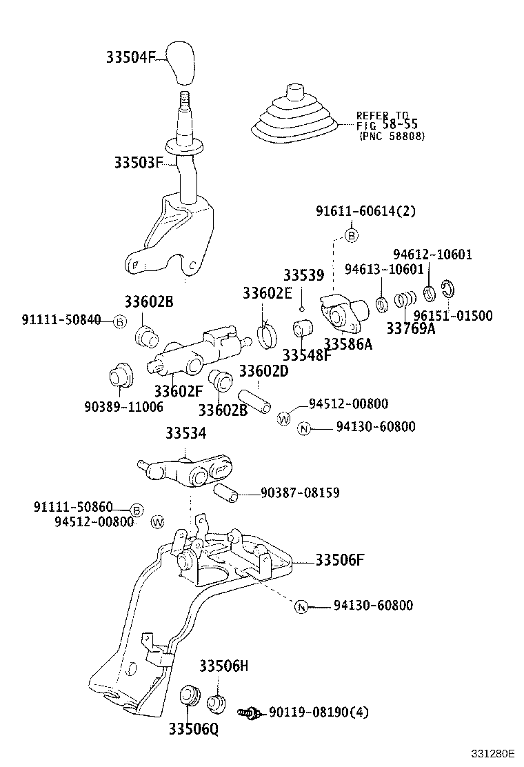 33608-37020 SUPPORT SUB-ASSY, SELECTING BELLCRANK product image