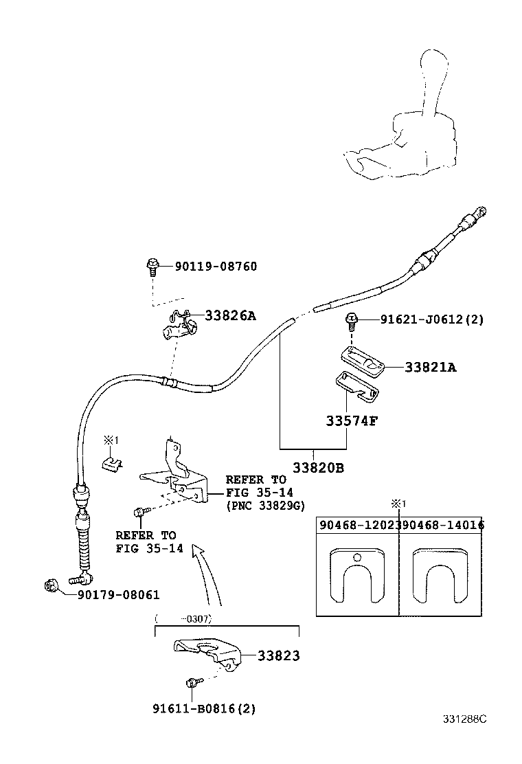 33820-42140 CABLE ASSY, TRANSMISSION CONTROL product image