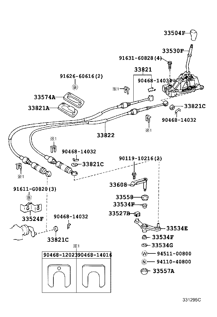 33820-42140 CABLE ASSY, TRANSMISSION CONTROL product image