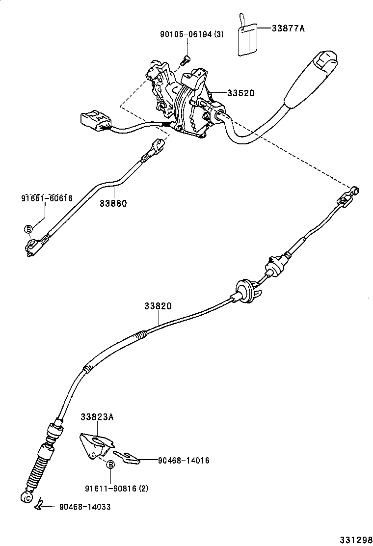33820-47010 CABLE ASSY, TRANSMISSION CONTROL (FOR COLUMN SHIFT) product image